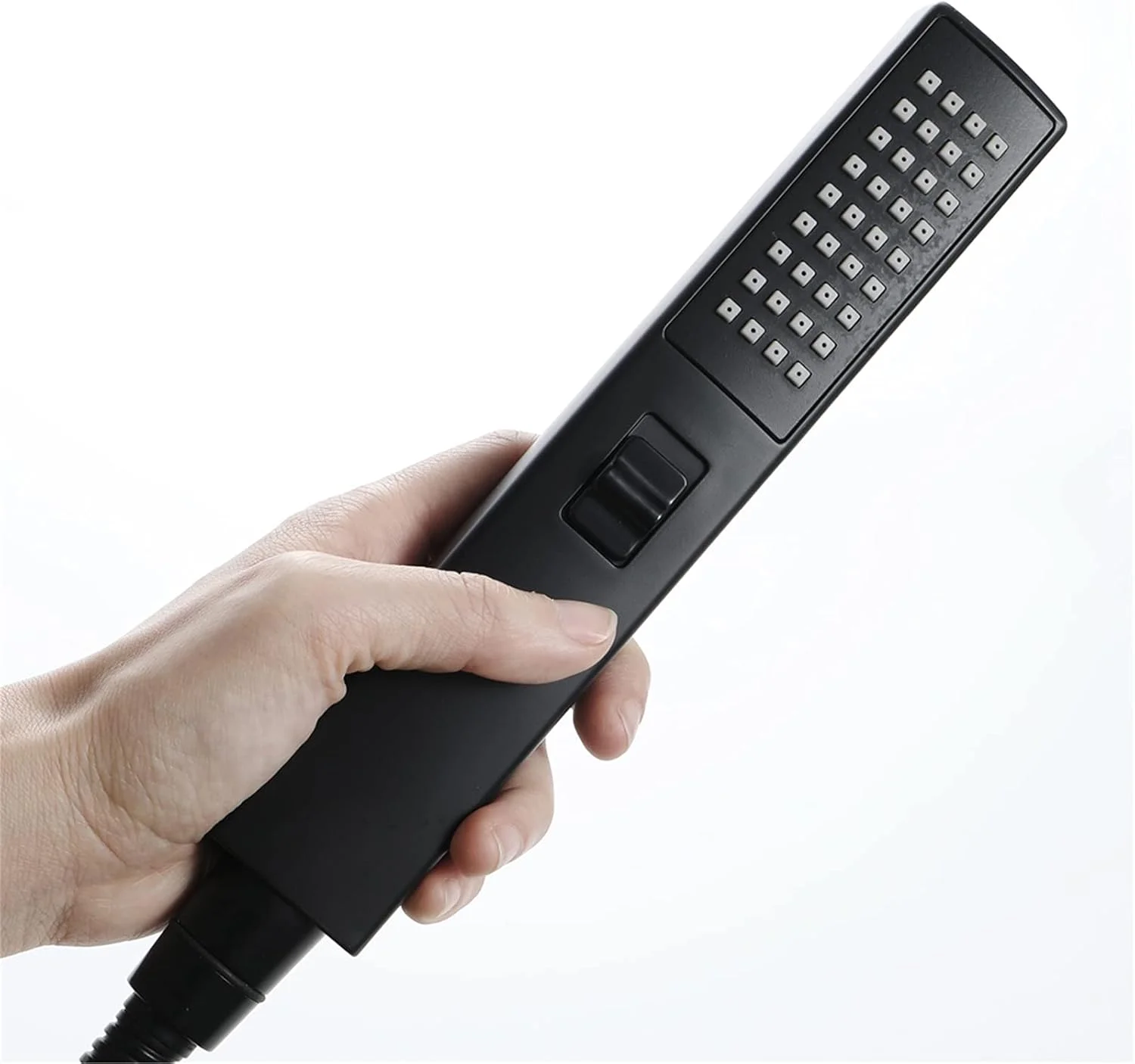 سری دوش دستی ترکیبی با فشار آب بالا و صرفه جویی در مصرف آب به همراه دکمه توقف، سری دوش دستی 2 حالته با شلنگ 1.5 متری و براکت زاویه دار - مشکی گرد