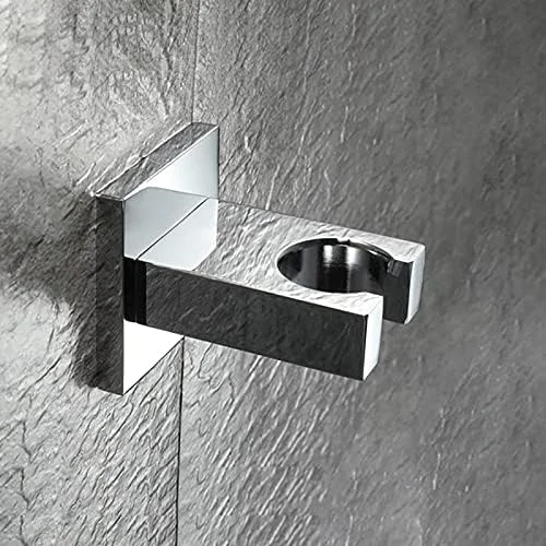 سردوش حمام با شلنگ، دستی برنجی یونیورسال، فشار قوی، تک حالته، به همراه نگهدارنده کرومی