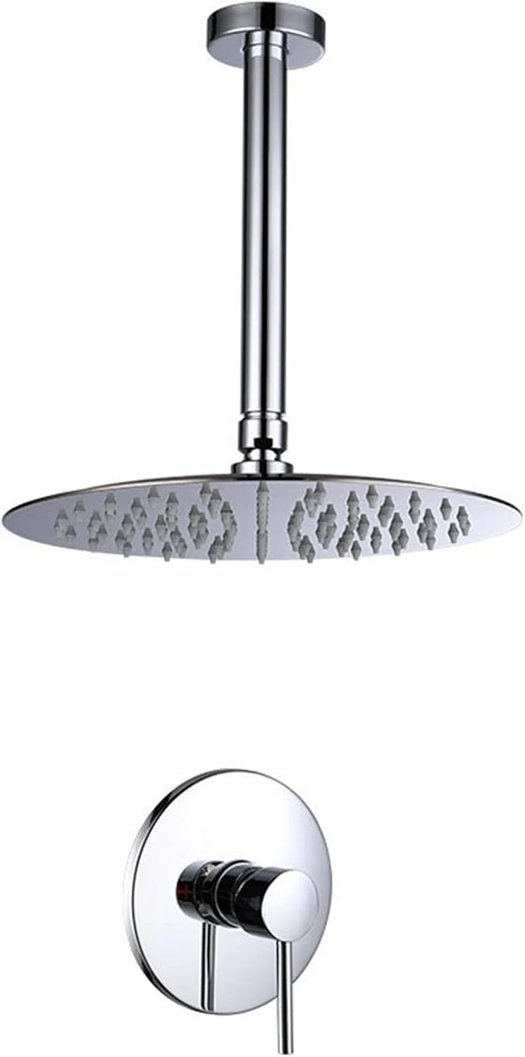 ست دوش کروم، ست شیر دوش با سردوش بارانی 8/10 اینچی و ست دوش دستی دیواری (شامل شیر مخلوط کن دوش)