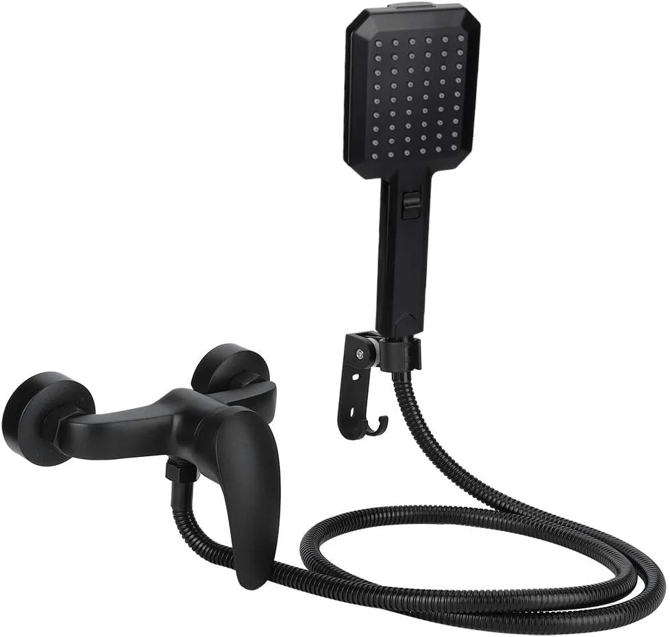 سردوش دستی، سردوش دستی فشار قوی، کیت اسپری سردوش دستی 2 در 1 مشکی G1/2 نصب شده روی دیوار، لوازم جانبی حمام برای مصارف خانگی