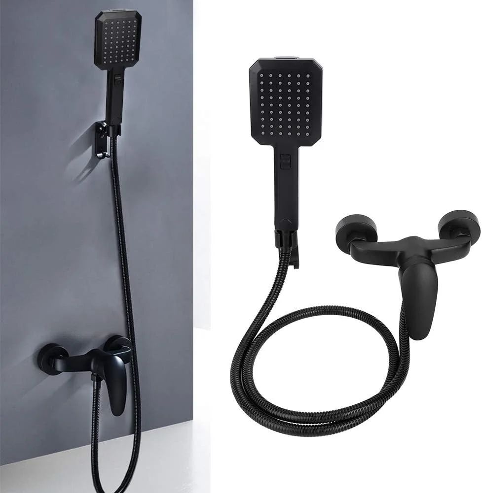 سردوش دستی، سردوش دستی فشار قوی، کیت اسپری سردوش دستی 2 در 1 مشکی G1/2 نصب شده روی دیوار، لوازم جانبی حمام برای مصارف خانگی
