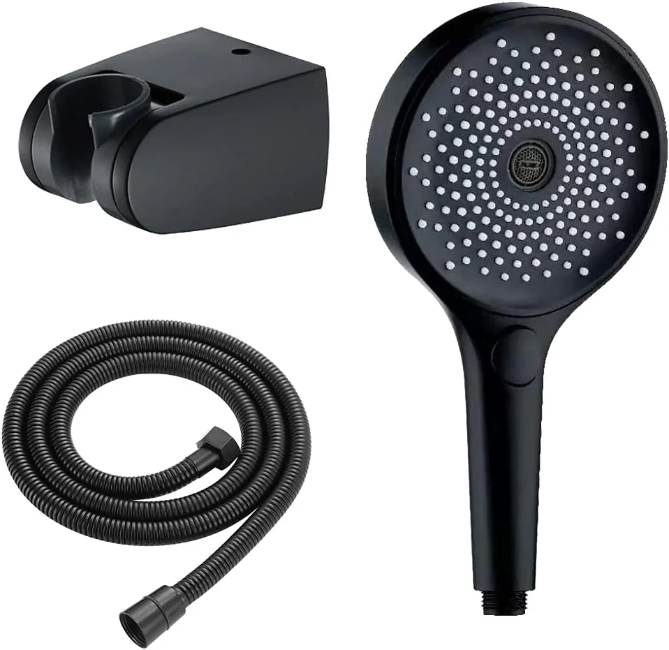 سردوش دستی ABS با نگهدارنده سردوش ABS و شلنگ استیل ضد زنگ، ست سردوش دستی فشار قوی، سردوش دستی گرد