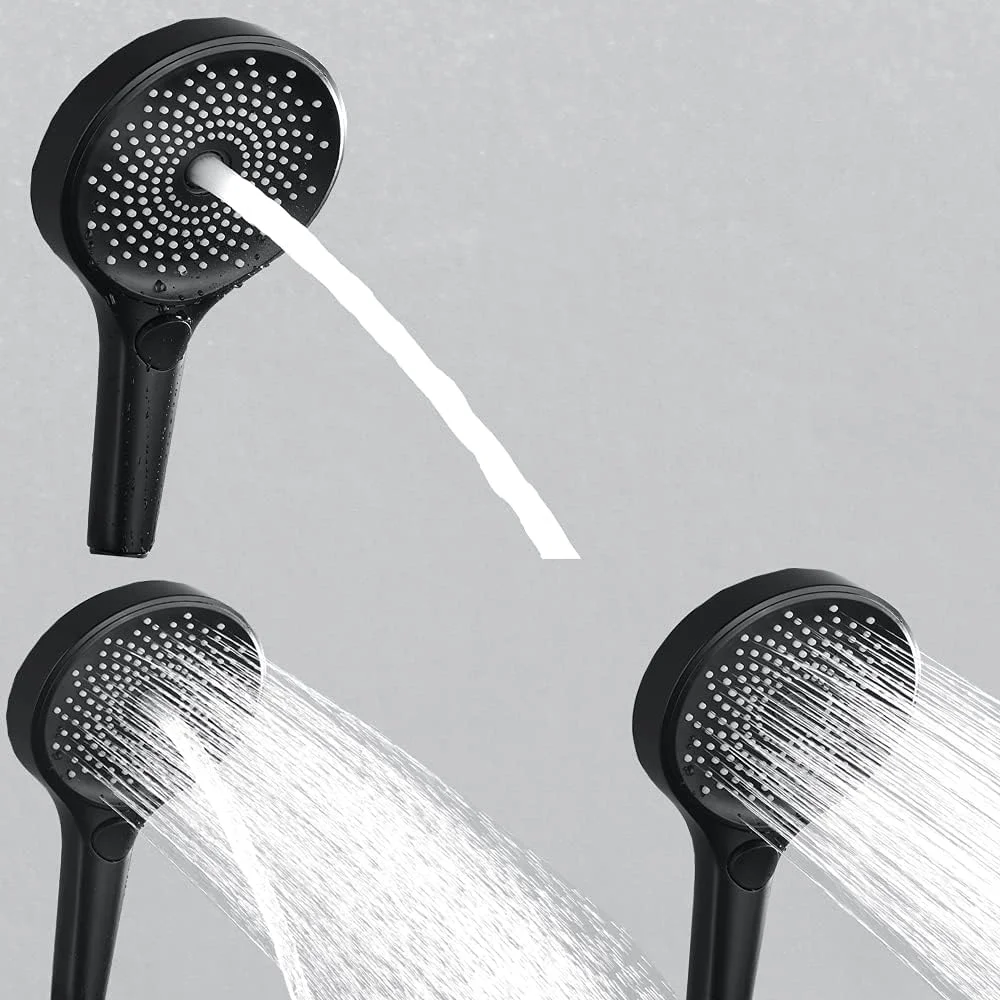 سردوش دستی ABS با نگهدارنده سردوش ABS و شلنگ استیل ضد زنگ، ست سردوش دستی فشار قوی، سردوش دستی گرد