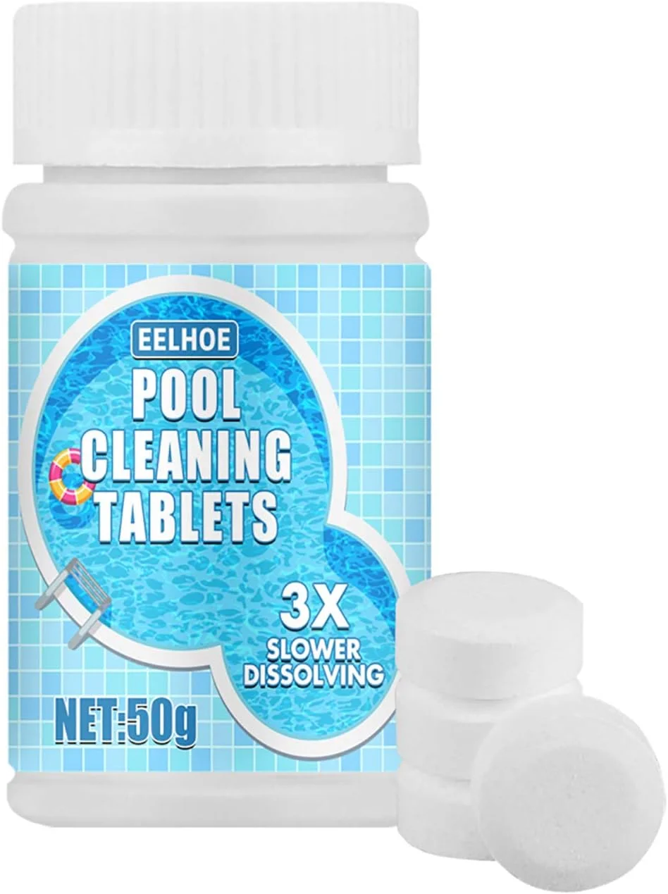 قرص پاک کننده جلبک برای استخر شنا، آبگرم و جکوزی، قرص تمیز کننده جوشان استخر علاوه بر باکتری ها و ضد عفونی