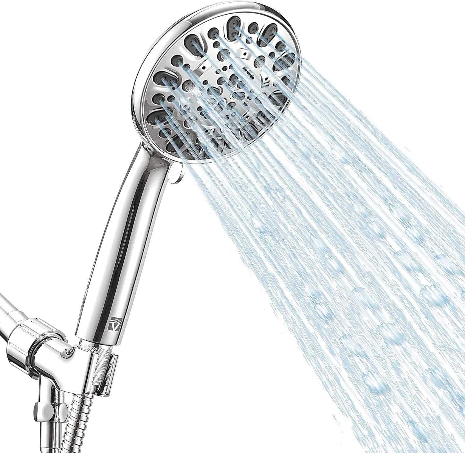سردوش دستی فشار قوی با 7 حالت مختلف، به همراه شلنگ استیل و پایه قابل تنظیم برای لذت بردن از دوش گرفتن حتی با جریان آب کم
