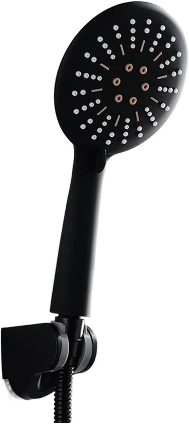 دوش دستی با فشار بالا به همراه شلنگ، دارای 3 حالت پاشش، مشکی، مناسب حمام