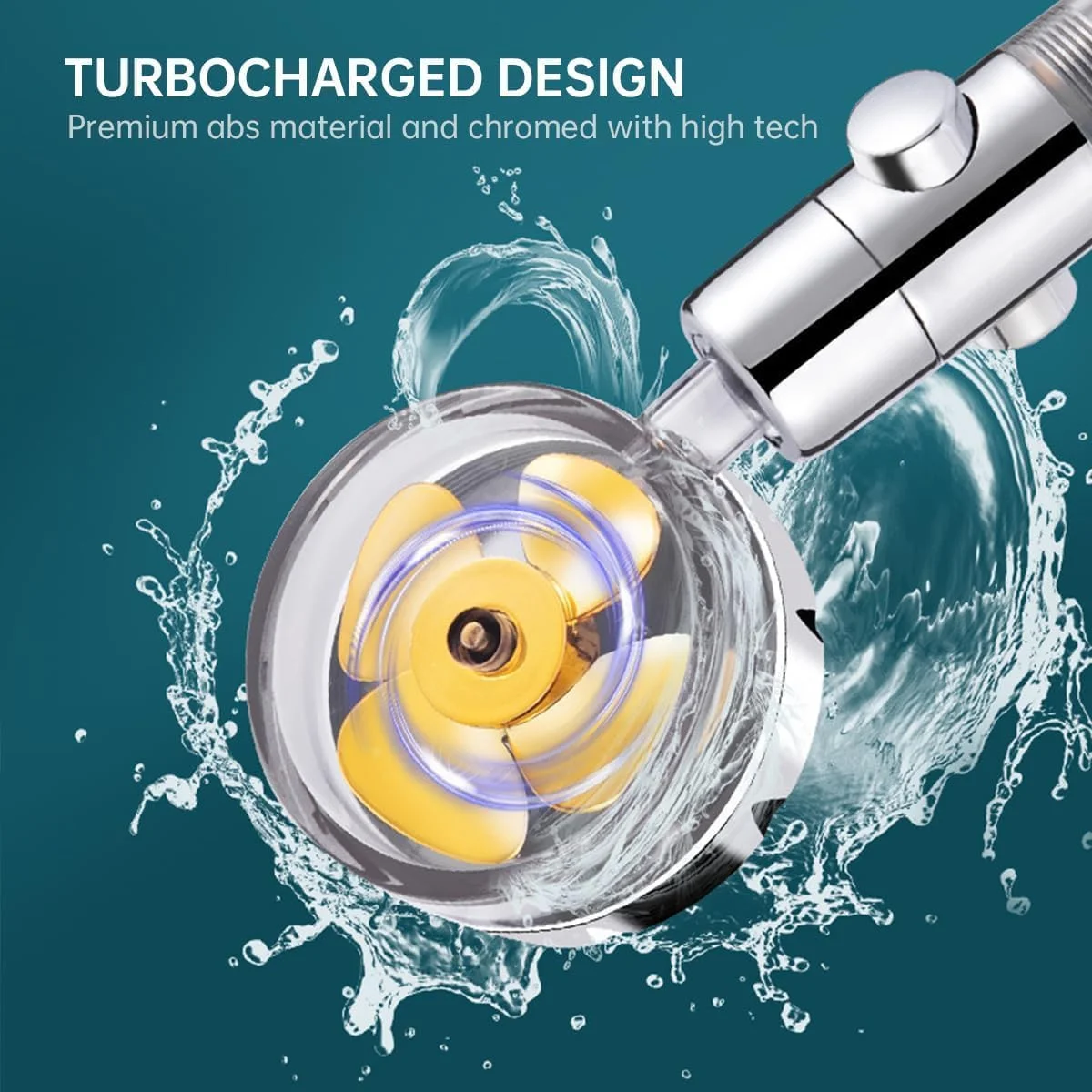 سری دوش دستی Silk Route - سری دوش فن توربو شارژ، سری دوش فشار قوی با مهره فیلتر، کیت دوش فن توربو، چرخش 360 درجه، دکمه مکث