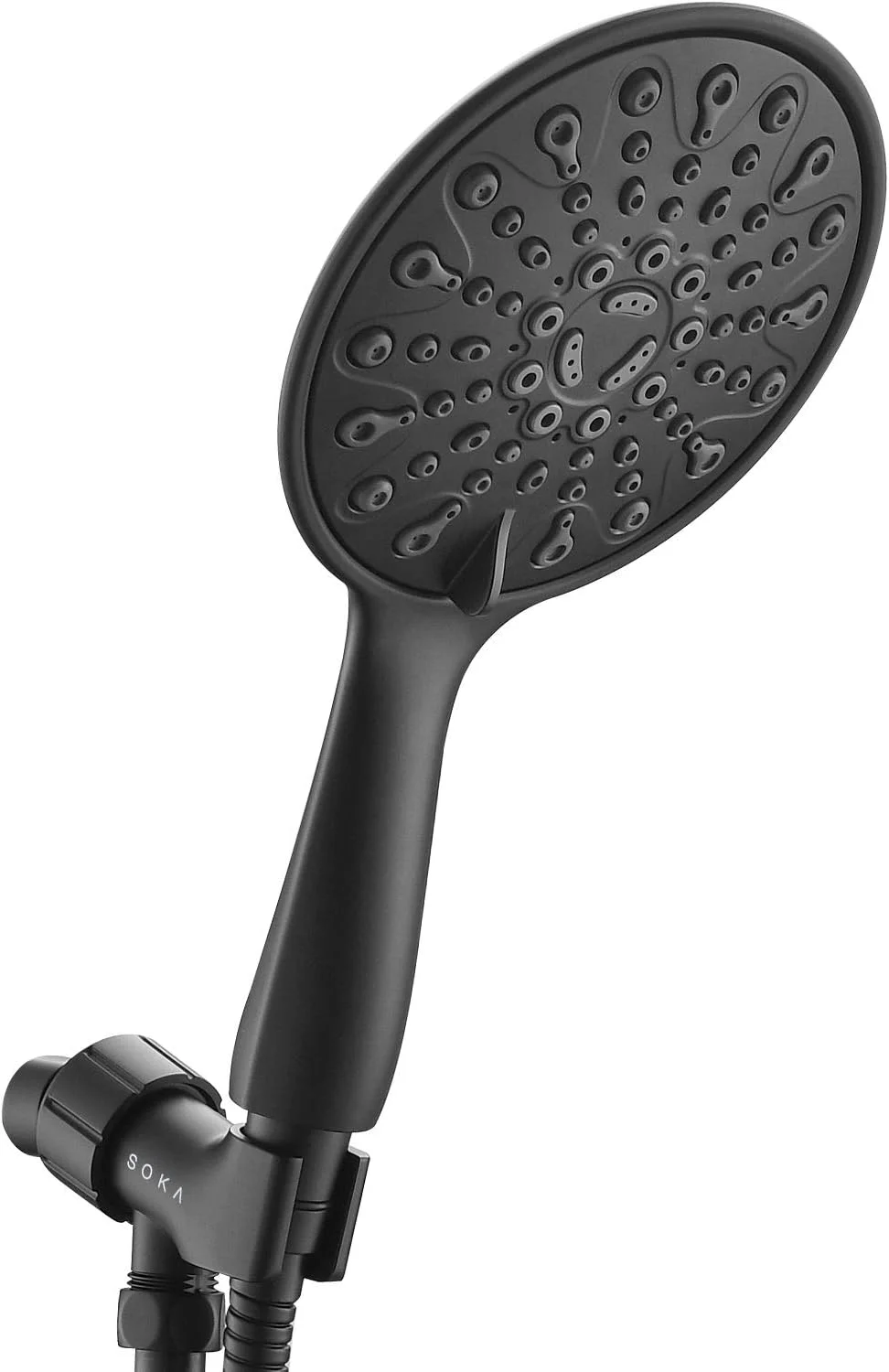 سردوش های فشار قوی SOKA با 6 حالت اسپری ماساژ آبگرم 6 اینچی به همراه سردوش دستی با شلنگ فوق العاده بلند 59 اینچی (5 فوت) و براکت قابل تنظیم مشکی مات