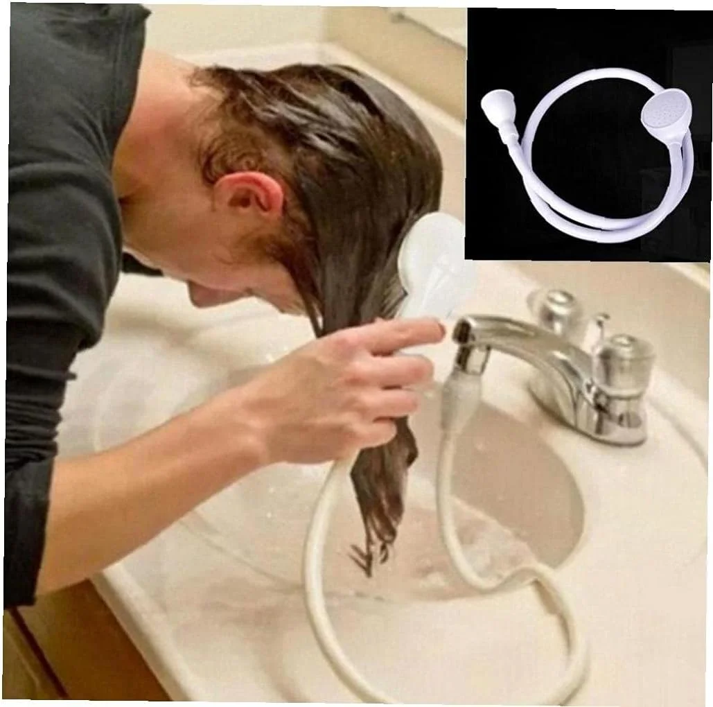 دوش دستی تک اهرمی با شلنگ اسپری، مناسب شستشوی مو، وان حمام، شیر آب گرد فشاری کودک