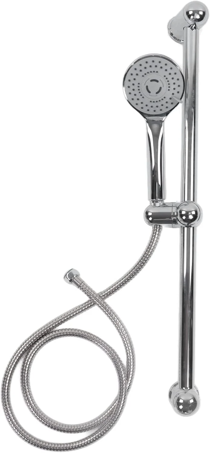 ست دوش دستی سوراندی با قابلیت چرخش 360 درجه، سر دوش چند منظوره با فشار بالا و تنظیمات قوی اسپری آب به همراه شلنگ دوش استیل 1.5 متری و پایه قابل تنظیم