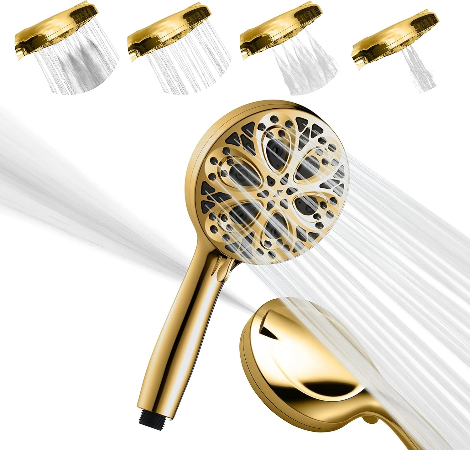 سردوش حمام اسپارک پاد با فشار بالا و 10 حالت اسپری - سردوش دستی لوکس 5 اینچی با قدرت بالا و جت های فشار قوی - سردوش با 10 عملکرد - طلایی مصری (بدون فیلتر)