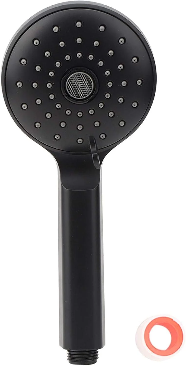 دوش دستی، دوش دستی G1/2 اینچی با 2 حالت پاشش پرفشار برای استفاده در حمام - مشکی مات