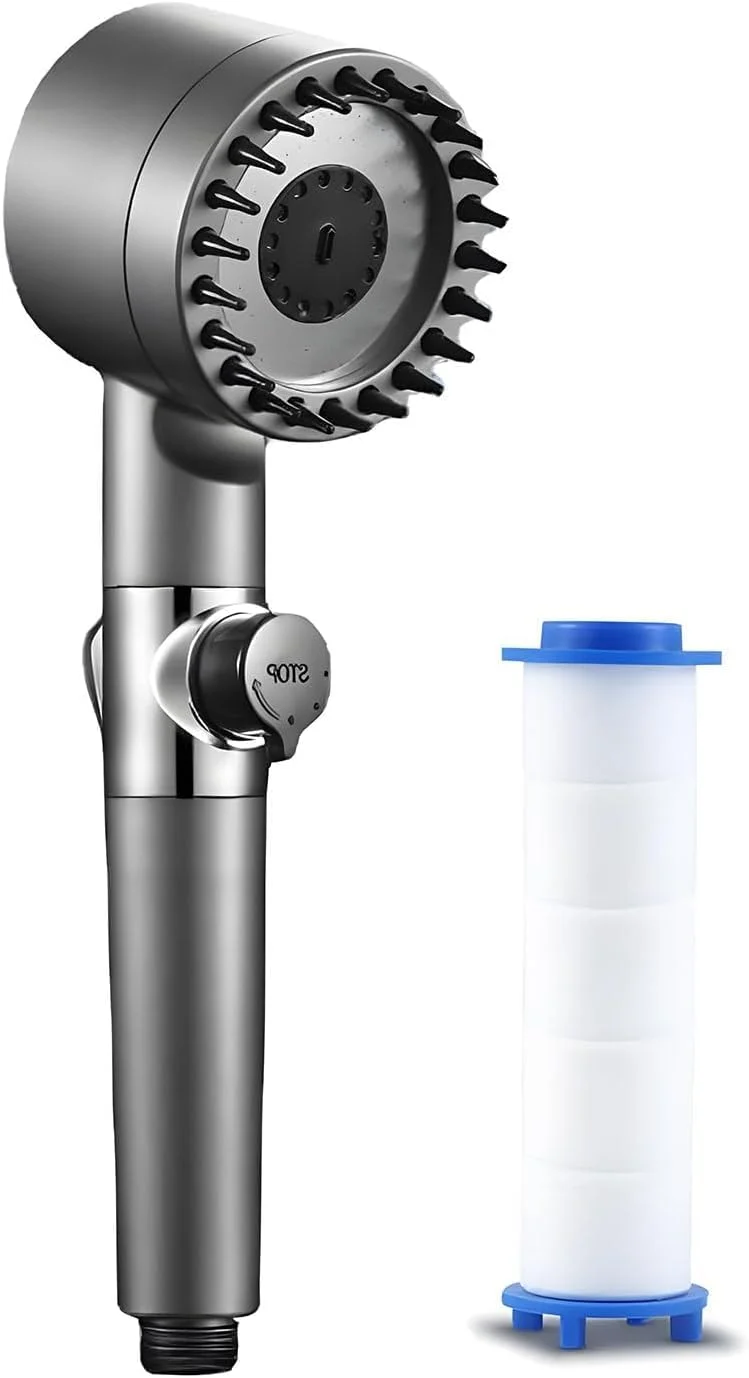 سردوش فنری X با سر دوشی دستی، سر دوشی فیلتر دار فشار قوی، سر دوشی دستی برای جریان آب قوی، ایده آل برای استفاده در خانه و RV