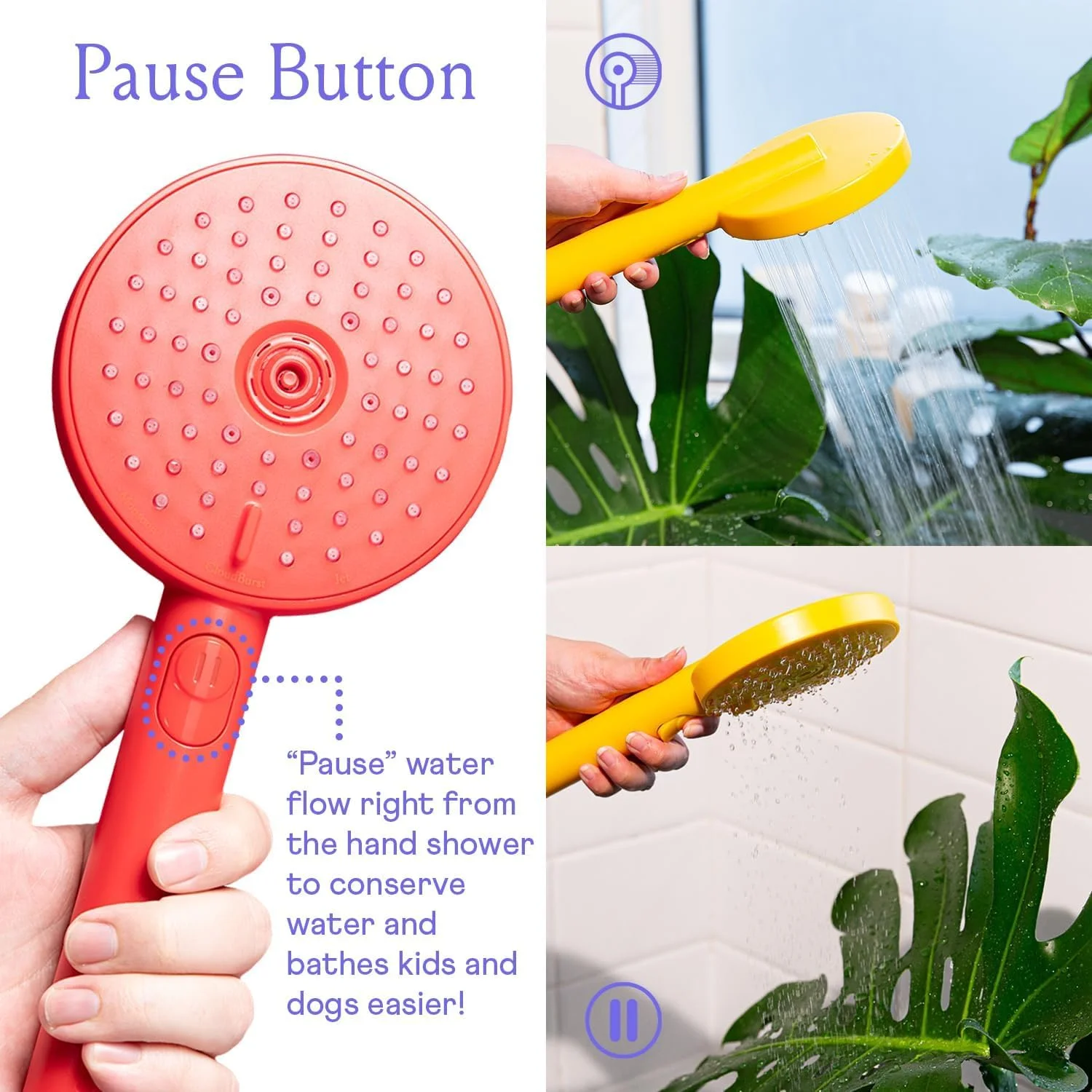 سردوش دستی Sproos، فشار قوی، 3 حالت پاشش به همراه دکمه توقف، شلنگ فوق العاده بلند 70 اینچی - مواد سازگار با محیط زیست - نصب آسان - عملکرد فشار قوی - سبز