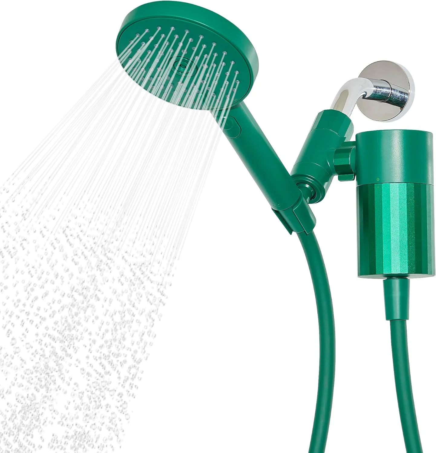 سردوش دستی Sproos! به همراه مجموعه فیلتر، سیستم فیلتراسیون با عملکرد بالا برای مو و پوست سالم تر، شلنگ فوق العاده بلند 70 اینچی، 3 حالت اسپری سفارشی، سبز