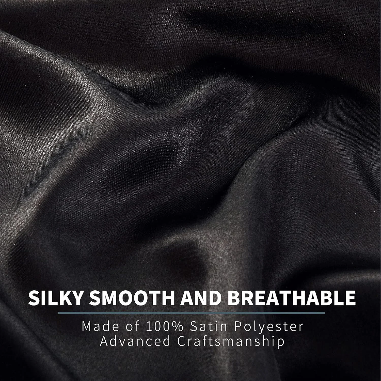 ست ملحفه ساتن 6 تکه P Pothuiny سایز کوئین، ست ملحفه ابریشمی مشکی لوکس، 1 ملحفه کش‌دار با جیب عمیق + 1 ملحفه تخت + 4 روبالشی