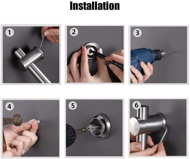 ریل دوش استیل 304 با براکت های نصب قابل تنظیم ارتفاع و زاویه، چند رنگ