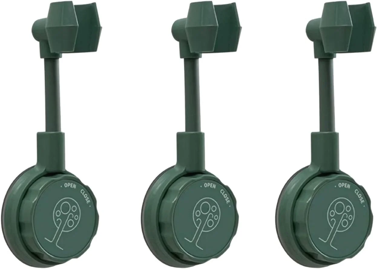 نگهدارنده سر دوش مکشی، نگهدارنده دیواری سر دوش مکشی قابل تنظیم، براکت سر دوش دستی بدون نیاز به سوراخ کاری، سبز، 3 عدد