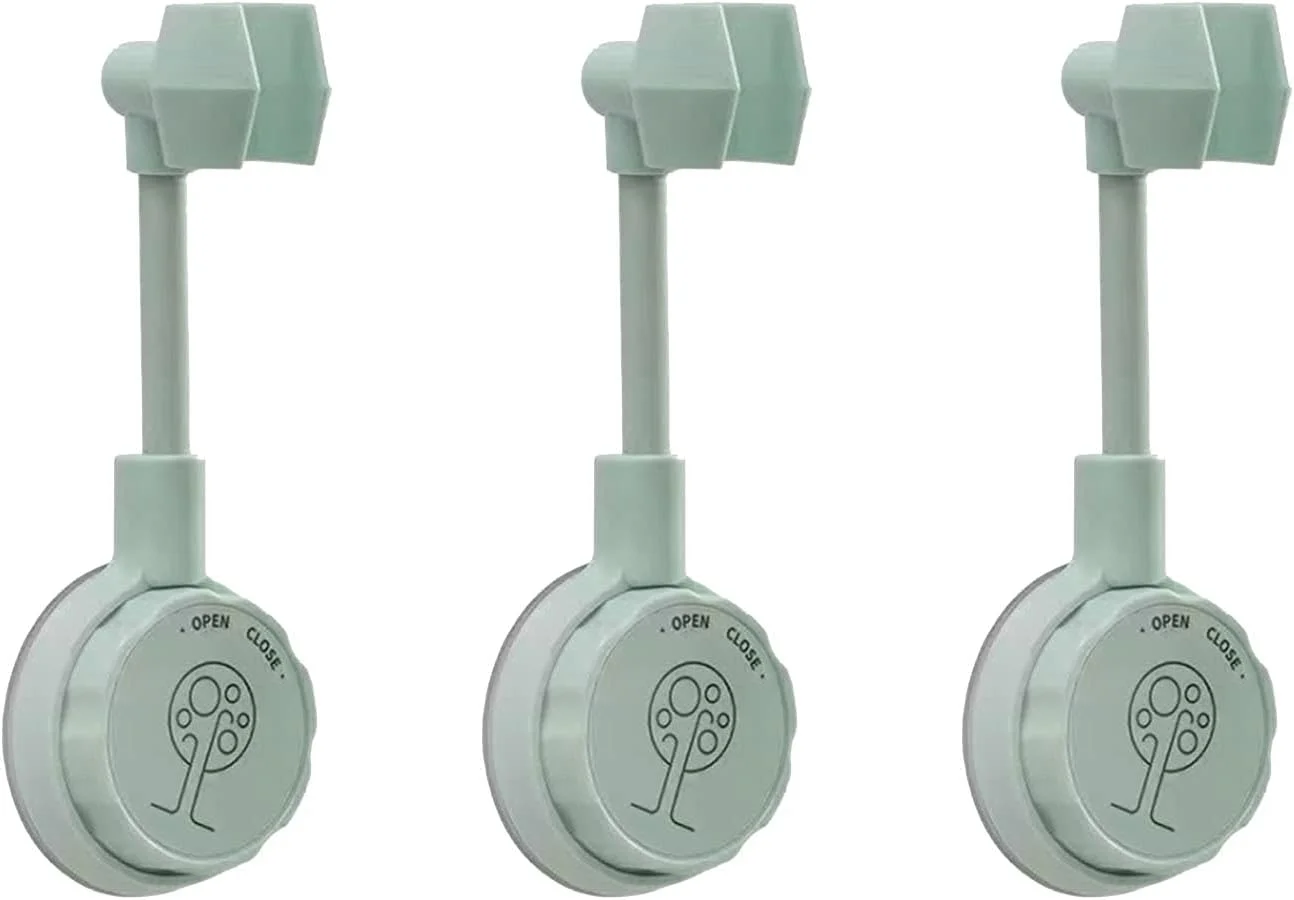 نگهدارنده سر دوش مکشی، نگهدارنده دیواری سر دوش مکشی قابل تنظیم، براکت سر دوش دستی بدون نیاز به سوراخ کاری، سبز روشن 3 عددی