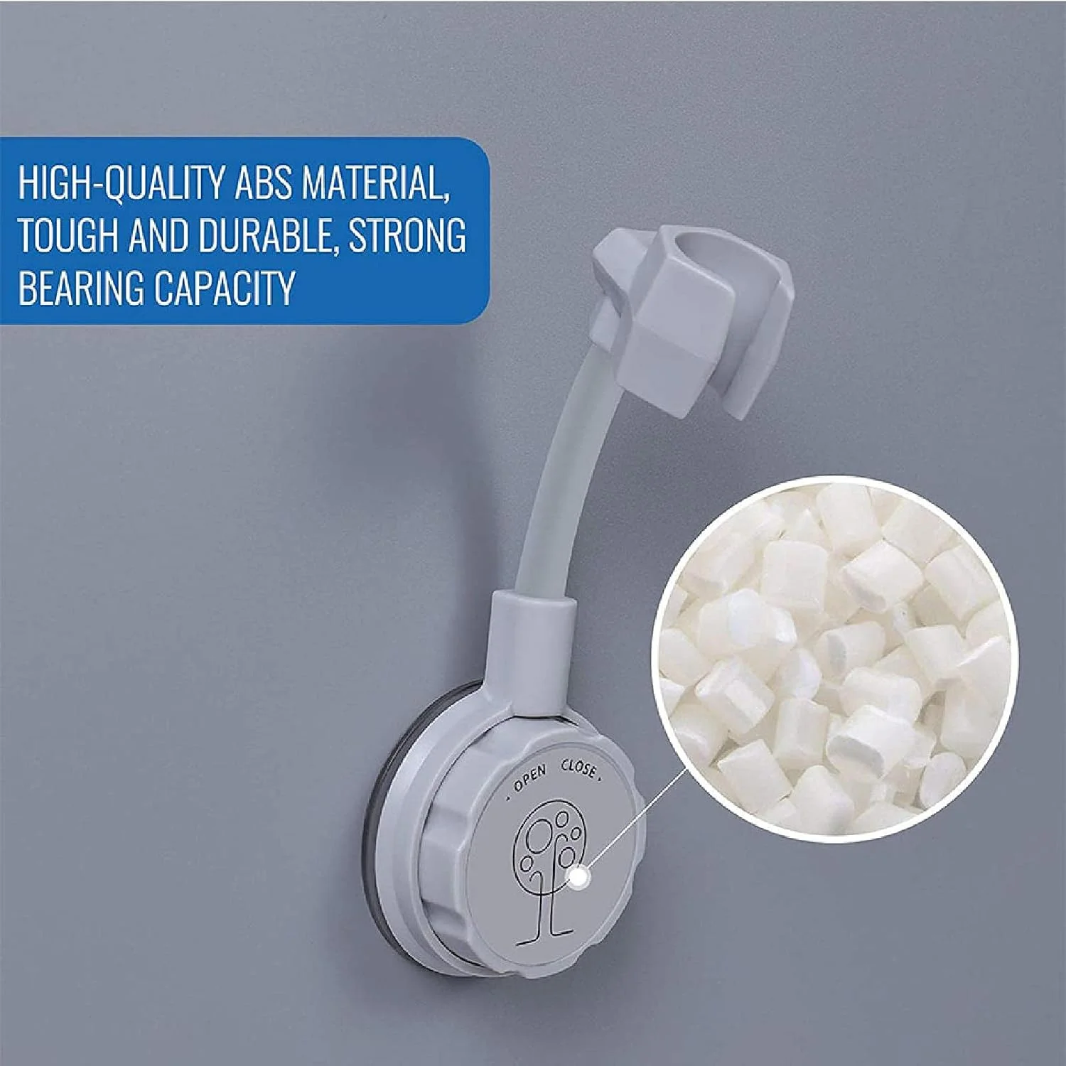 نگهدارنده سر دوش مکشی، نگهدارنده دیواری سر دوش مکشی قابل تنظیم، براکت سر دوش بدون نیاز به سوراخکاری، آبی، 1 عدد