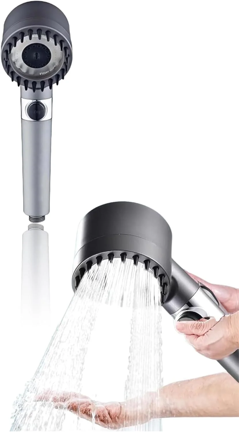 سردوش ماساژور سه حالته با دوش دستی - فشار قوی، پوشش کامل بدن، سردوش فیلتردار برای آب سخت - 3 حالت اسپری