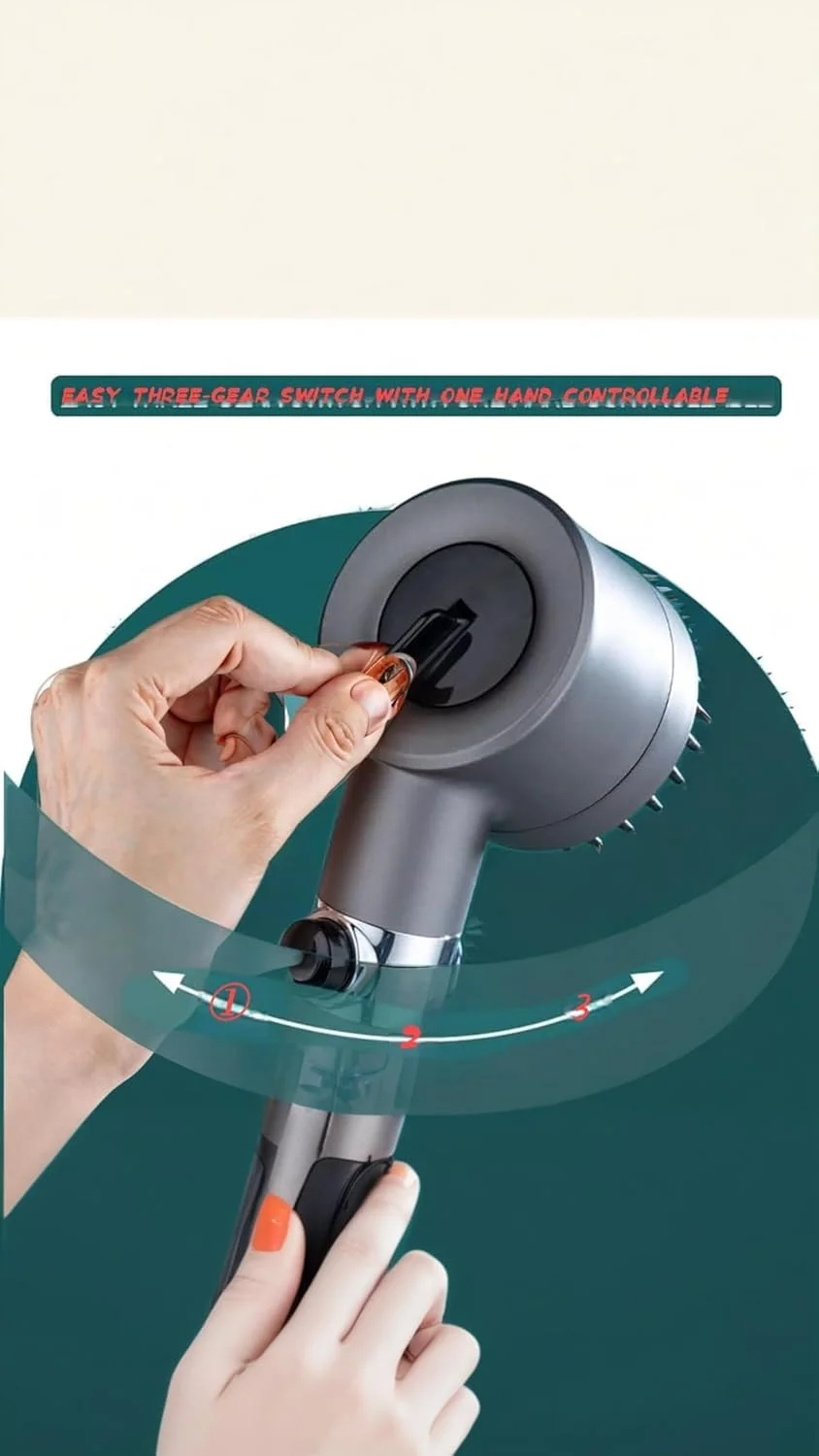 سردوش ماساژور سه حالته با دوش دستی - فشار قوی، پوشش کامل بدن، سردوش فیلتردار برای آب سخت - 3 حالت اسپری