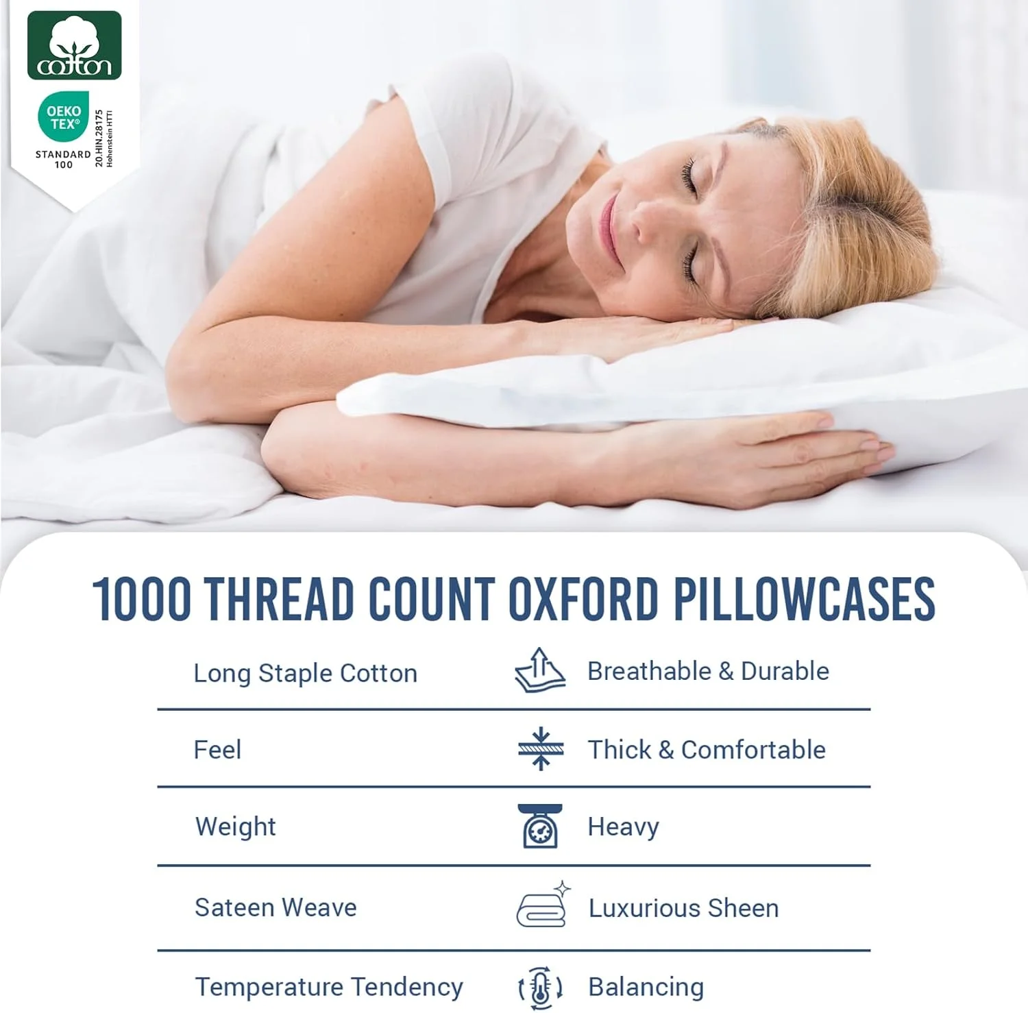 روبالشی کینگ سایز پیزونا رویال 100% پنبه، 50x90 سانتی متر، سفید، بافت ساتن پنبه ای با الیاف بلند و ضخیم 1000، دارای لبه 5 سانتی متری (روبالشی لوکس سفید - 2 عدد) روبالشی کینگ سایز پیزونا رویال 100% پنبه، 50x90 سانتی متر، سفید، بافت ساتن پنبه ای با الیاف بلند و ضخیم 1000، دارای لبه 5 سانتی متری (روبالشی لوکس سفید - 2 عدد)