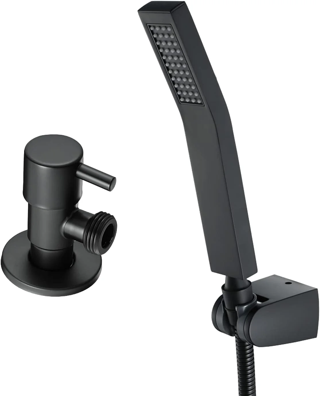 ست دوش دستی فشار قوی TANGAN، اسپری دوش دستی جهانی برنجی با نگهدارنده و شلنگ دوش استیل ضد زنگ 1.5 متری، مشکی