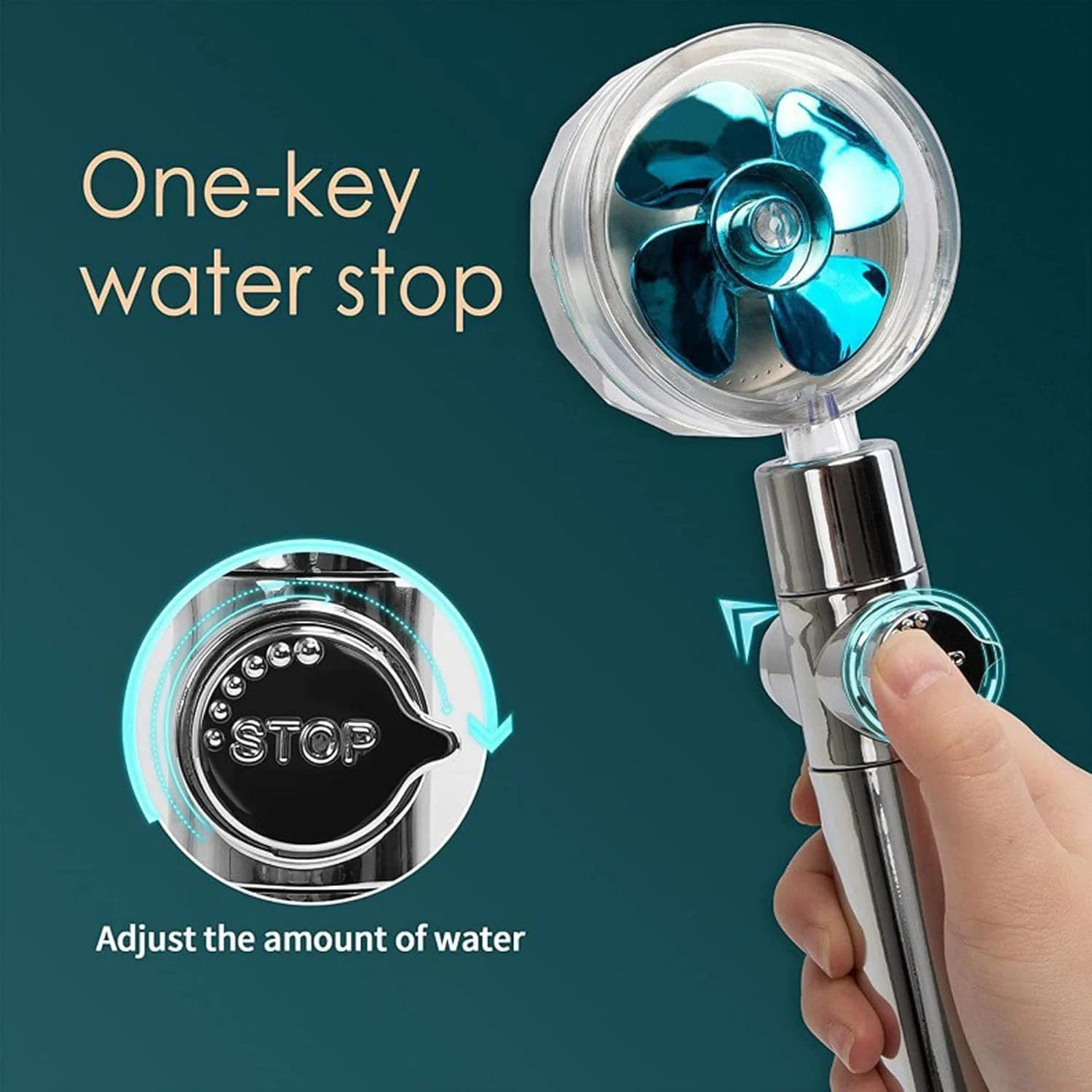 سردوش دستی توربوشارژ تزویق، سردوش پروانه ای دستی با فشار آب بالا و صرفه جویی در مصرف آب با 3 فیلتر و دکمه توقف، کیت سردوش هیدروجت، سردوش هیدروجت