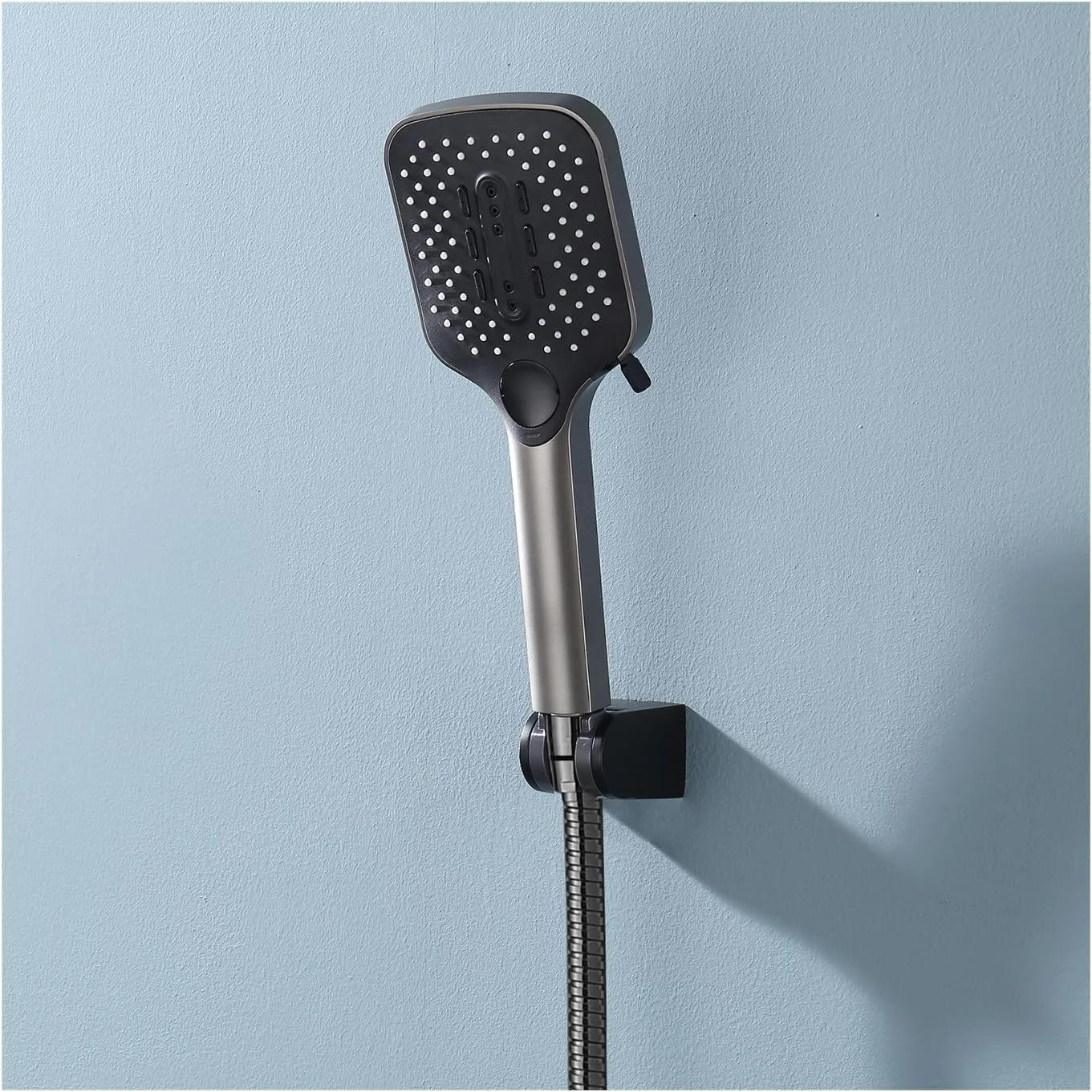 مجموعه سردوش حمام با نمایشگر دمای LED، سردوش ABS با 2 حالت اسپری، نصب دیواری، سردوشی دستی قابل تنظیم با شلنگ 150 سانتی‌متری، خاکستری تفنگی