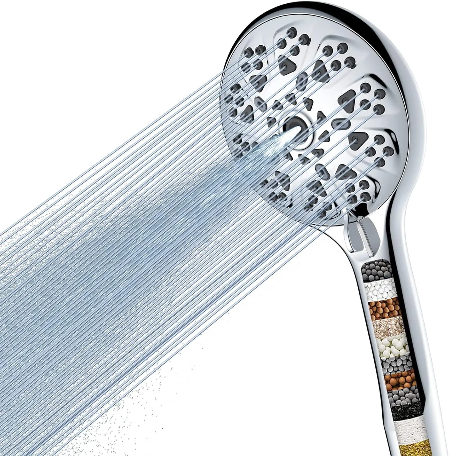 سردوش دستی تصفیه دار TERRIFI، سردوش فشار قوی با فیلتر برای آب سخت، سردوش جداشدنی Voolan با 9 حالت اسپری و فیلتر ارتقا یافته نرم کننده آب، کلاس انرژی A+++