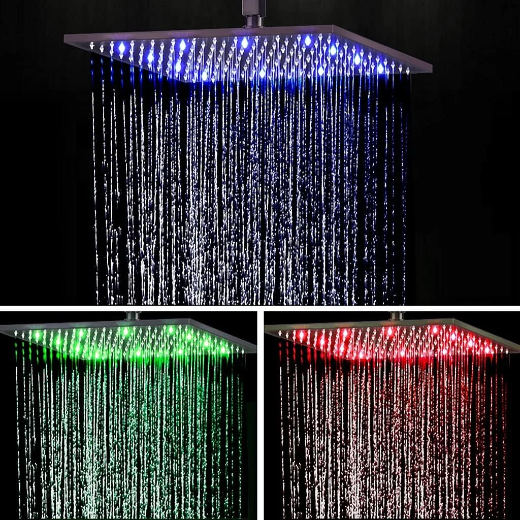 ست شیر دوش هوشمند با دمای 38 درجه سانتیگراد، شامل سردوش، دوش دستی، کیت تریم دوش، شلنگ دوش، دوش حمام و سردوش بارانی