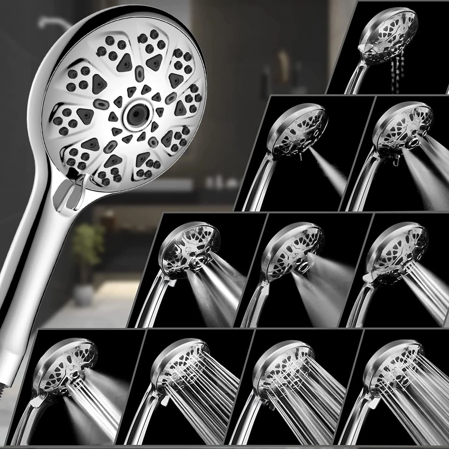 سردوش دستی تصفیه دار TERRIFI، سردوش فشار قوی با فیلتر برای آب سخت، سردوش جداشدنی Voolan با 9 حالت اسپری و فیلتر ارتقا یافته نرم کننده آب، کلاس انرژی A+++