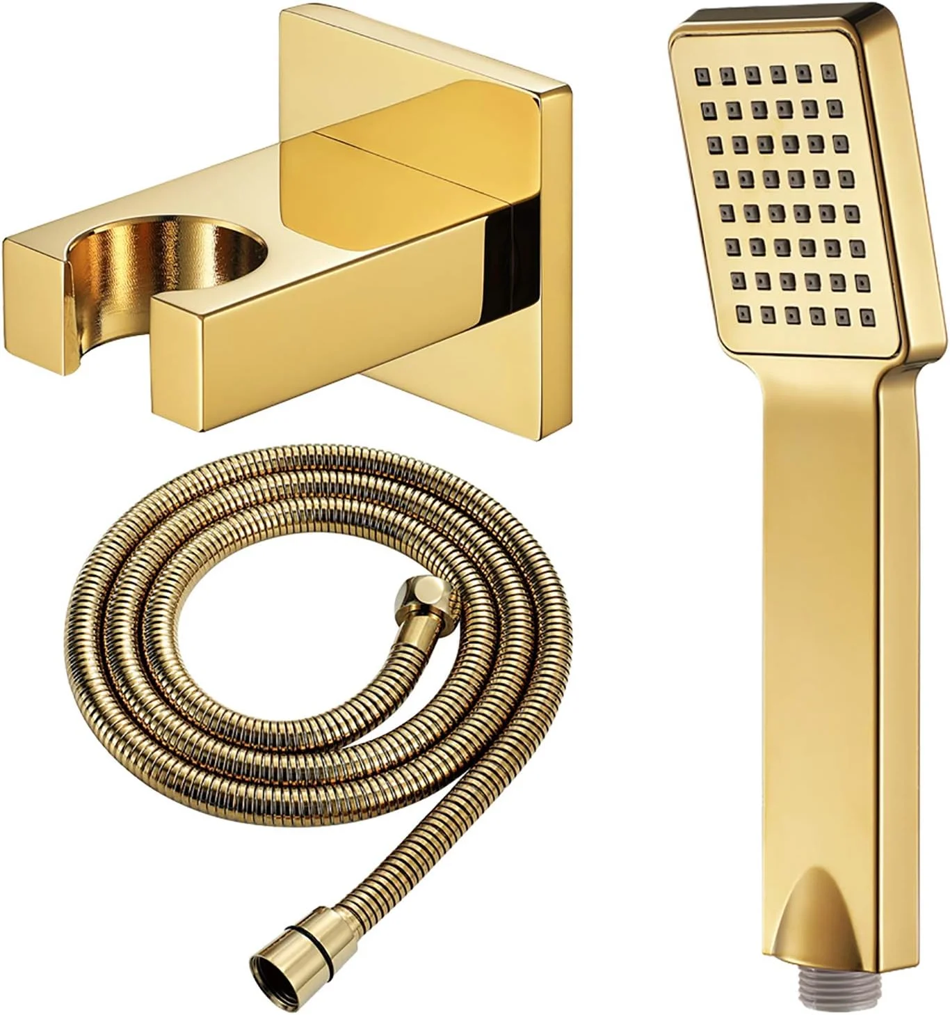 ست سردوش دستی طلایی تیتانیومی، سردوش دستی با فشار قوی ABS، ست سردوش دستی جهانی با شلنگ دوش استیل ضد زنگ 1.5 متری و پایه