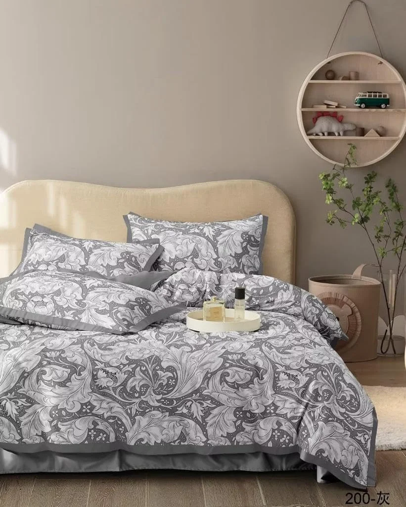 ست ملحفه سه تکه کینگ - با این ملحفه‌های فوق‌العاده نرم و خنک برای تخت کینگ سایز خود، بهتر از همیشه بخوابید - دارای جیب عمیق مناسب برای تشک 16 اینچی (برگ خاکستری، کینگ)