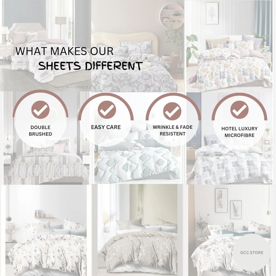 ست ملحفه سه تکه کینگ - با این ملحفه‌های فوق‌العاده نرم و خنک برای تخت کینگ سایز خود، بهتر از همیشه بخوابید - دارای جیب عمیق مناسب برای تشک 16 اینچی (برگ خاکستری، کینگ)