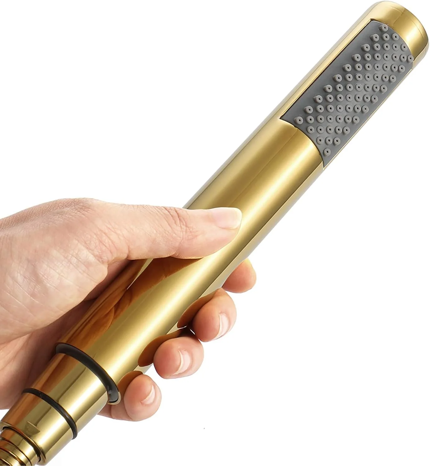 ست دوش دستی طلایی تیتانیومی، اسپری دوش دستی فشار قوی، ست سردوش دستی برنجی جهانی با شلنگ دوش استیل ضد زنگ 1.5 متری و B