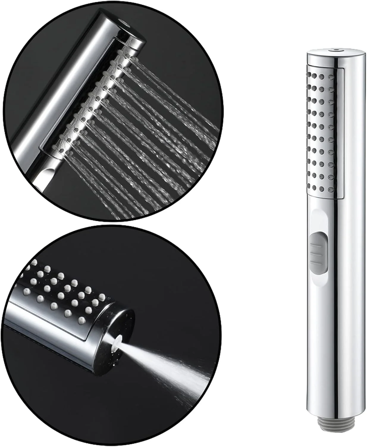 سردوش کروم با شلنگ 1.5 متری، سردوش دستی یونیورسال، سردوش قابل تنظیم تک دستی برای حمام