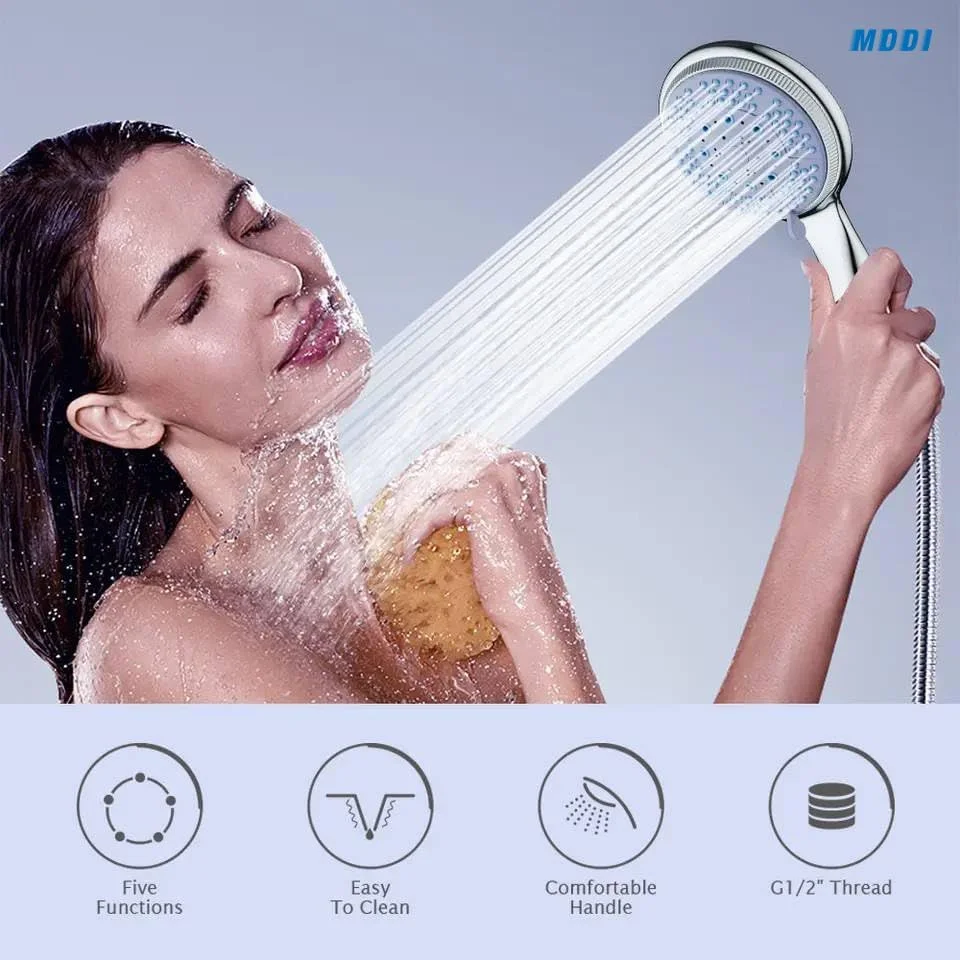 سردوش دستی وی.مکس مدل MODI به همراه شلنگ 1.5 متری | سردوش حمام با راندمان مصرف آب بالا | کیت سردوش کاهنده مصرف آب