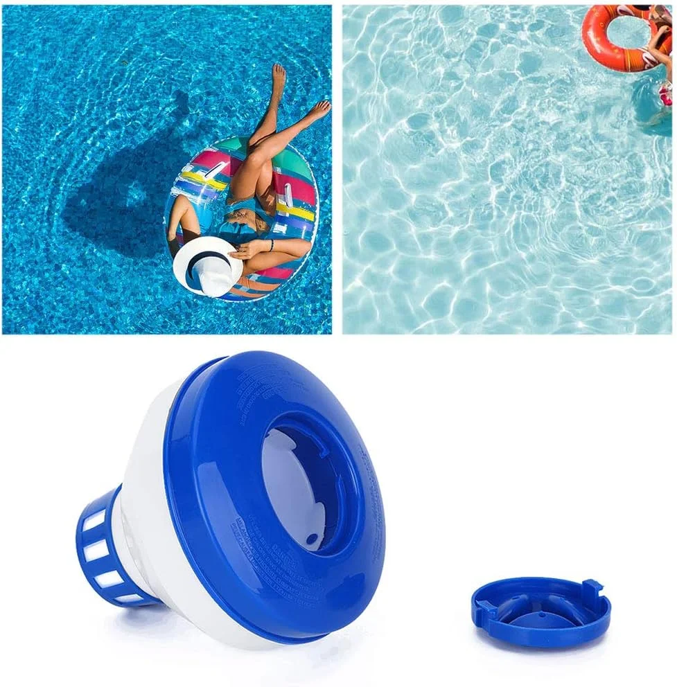 توزیع کننده مواد شیمیایی استخر شنا، توزیع کننده خودکار شناور پلاستیکی برای تمیز کردن مواد شیمیایی استخر، تجهیزات استخر شنا