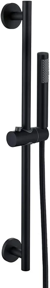 دوش دستی با میله لغزنده، ست دوش دستی برنجی یونیورسال، سر دوش فشار قوی با شلنگ استیل 1.5 متری، مشکی