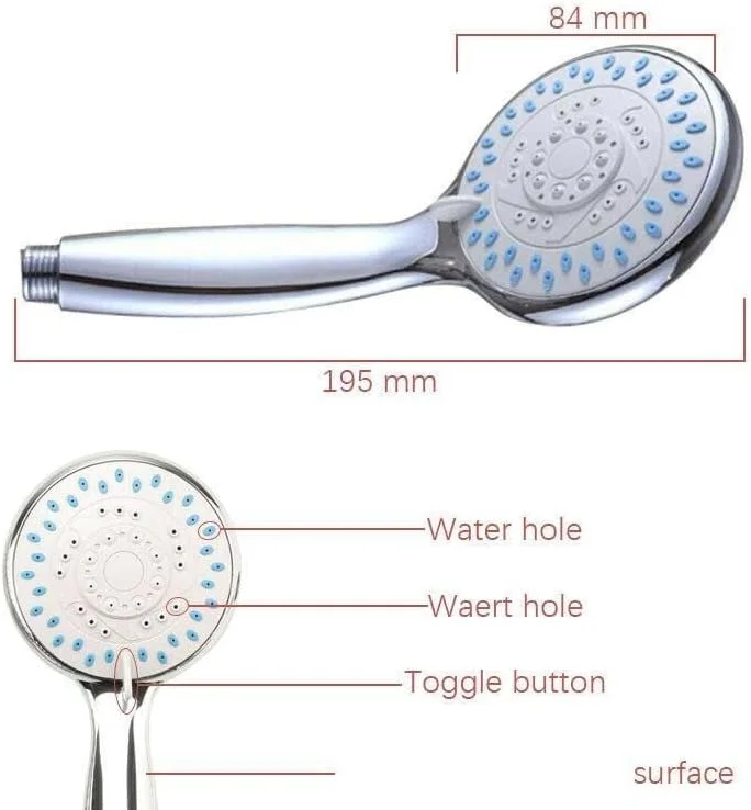 سردوش حمام VLNAACH با 5 حالت پاشش به همراه شلنگ 1.5 متری، سردوش دستی، سردوش های حمام، سردوش با حالت بارانی و سردوش های دستی
