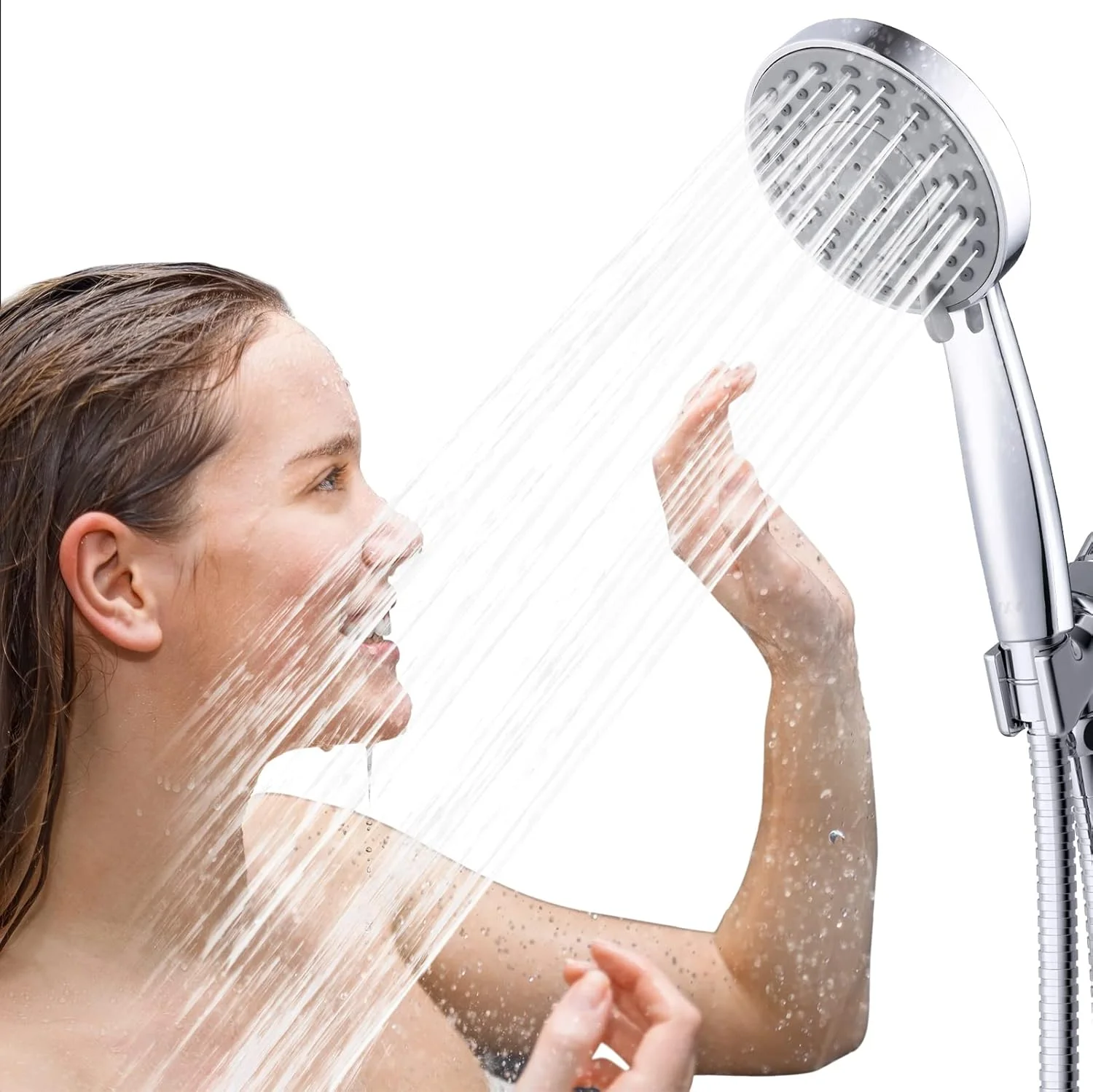 سردوش دستی فشار قوی VXV با 5 حالت پاشش و شلنگ استیل ضد زنگ برای شستشوی قدرتمند