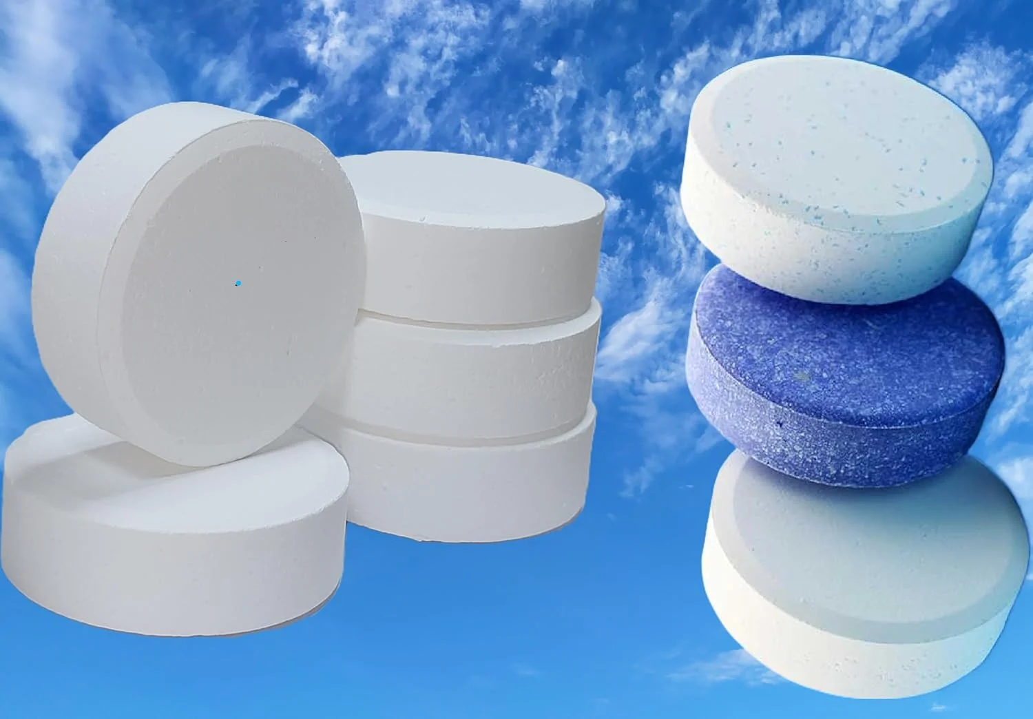 قرص کلر برای تمیز کردن آب استخر، جکوزی و اسپا - فرمول پیشرفته