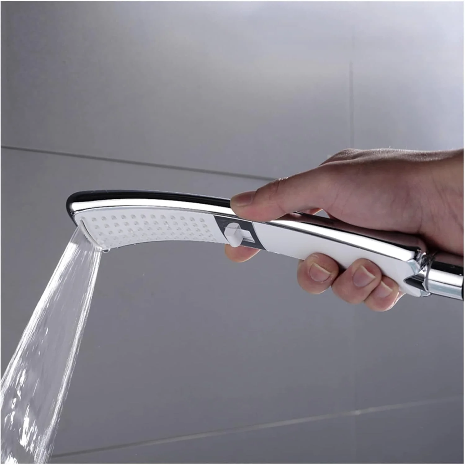 سردوش دستی آبشاری با شلنگ فوق العاده بلند و ست نگهدارنده پلاستیکی ABS برای نصب دیواری حمام، روکش کروم