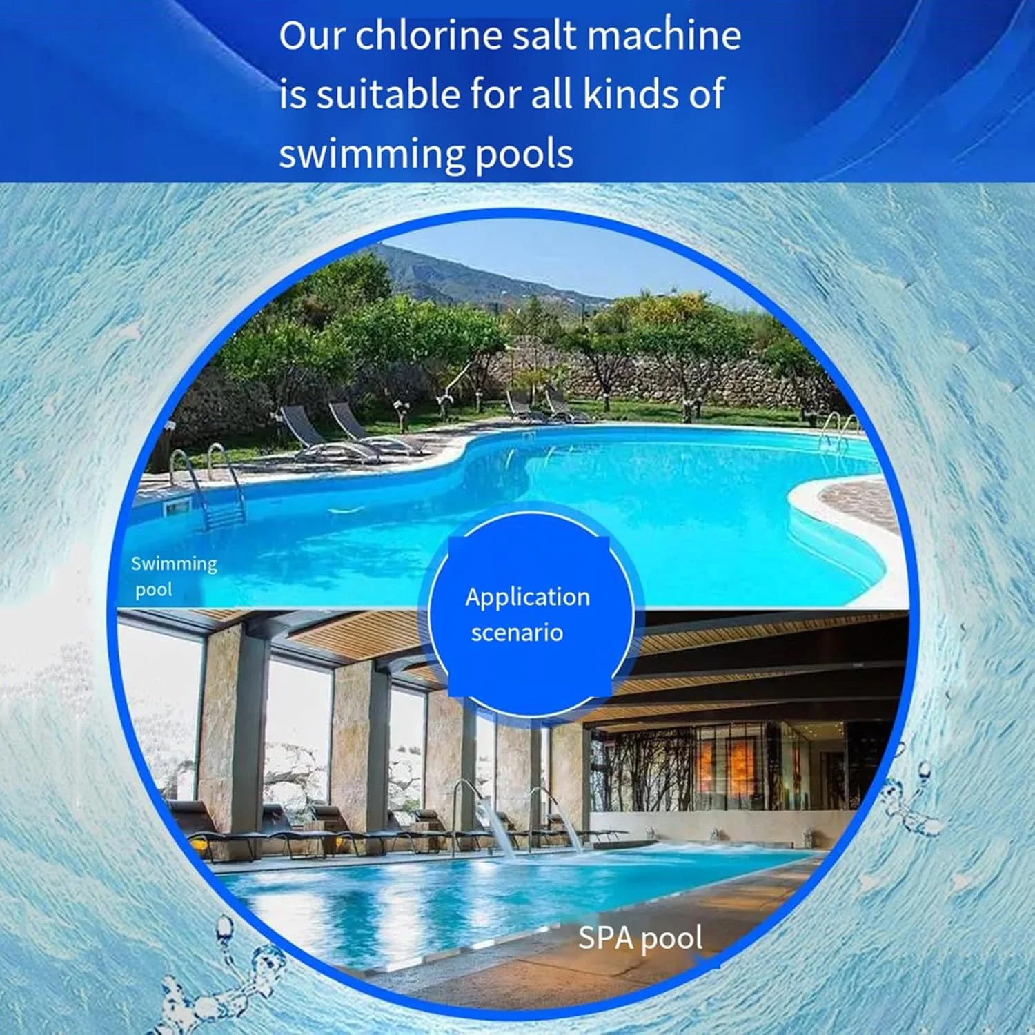 دستگاه کلرزن نمکی الکترولیتی OPSREY با خروجی 15 گرم در ساعت، 100 وات، ژنراتور کلر، کلرزن نمکی استخر، لوازم جانبی استخر، 30 گرمی