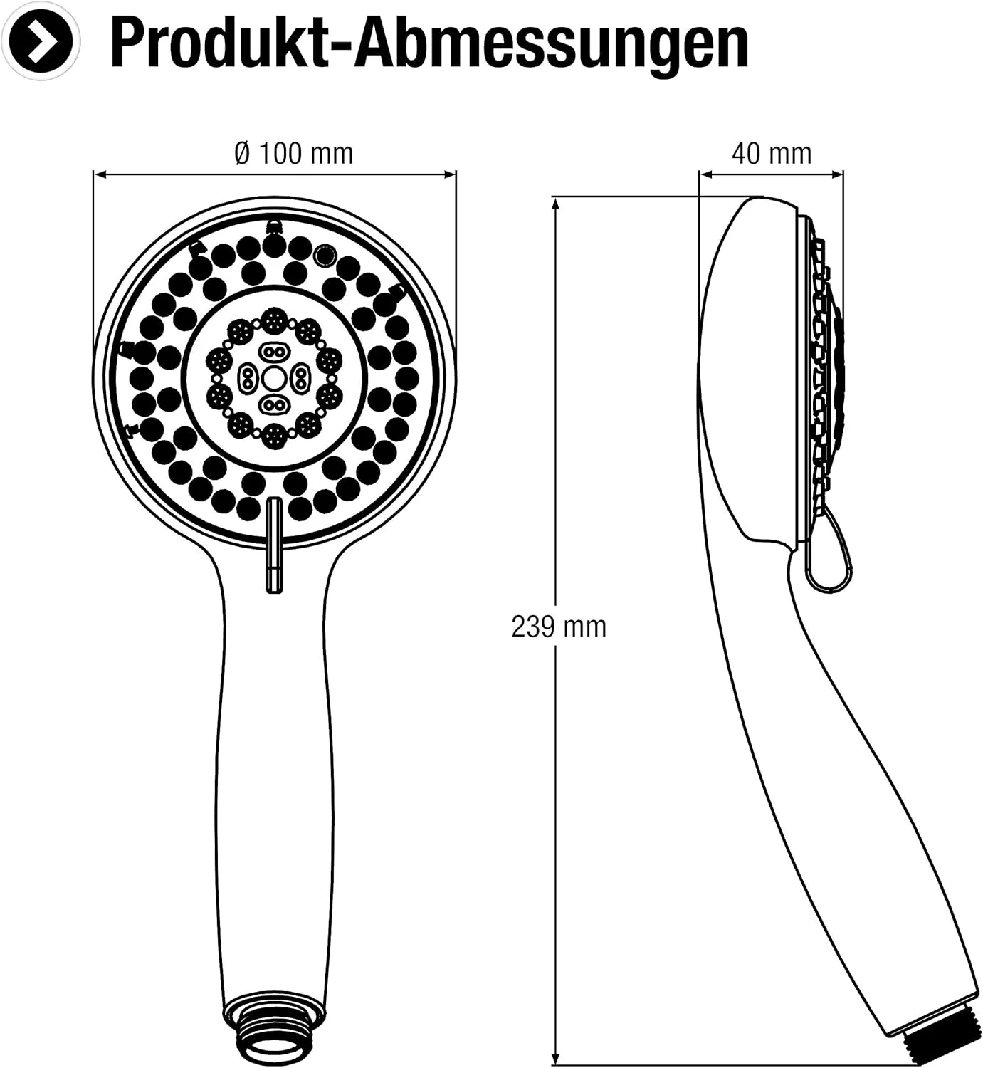 دوش دستی Werkzeyt CON:P SA330794 CARBALLO با 5 حالت پاشش