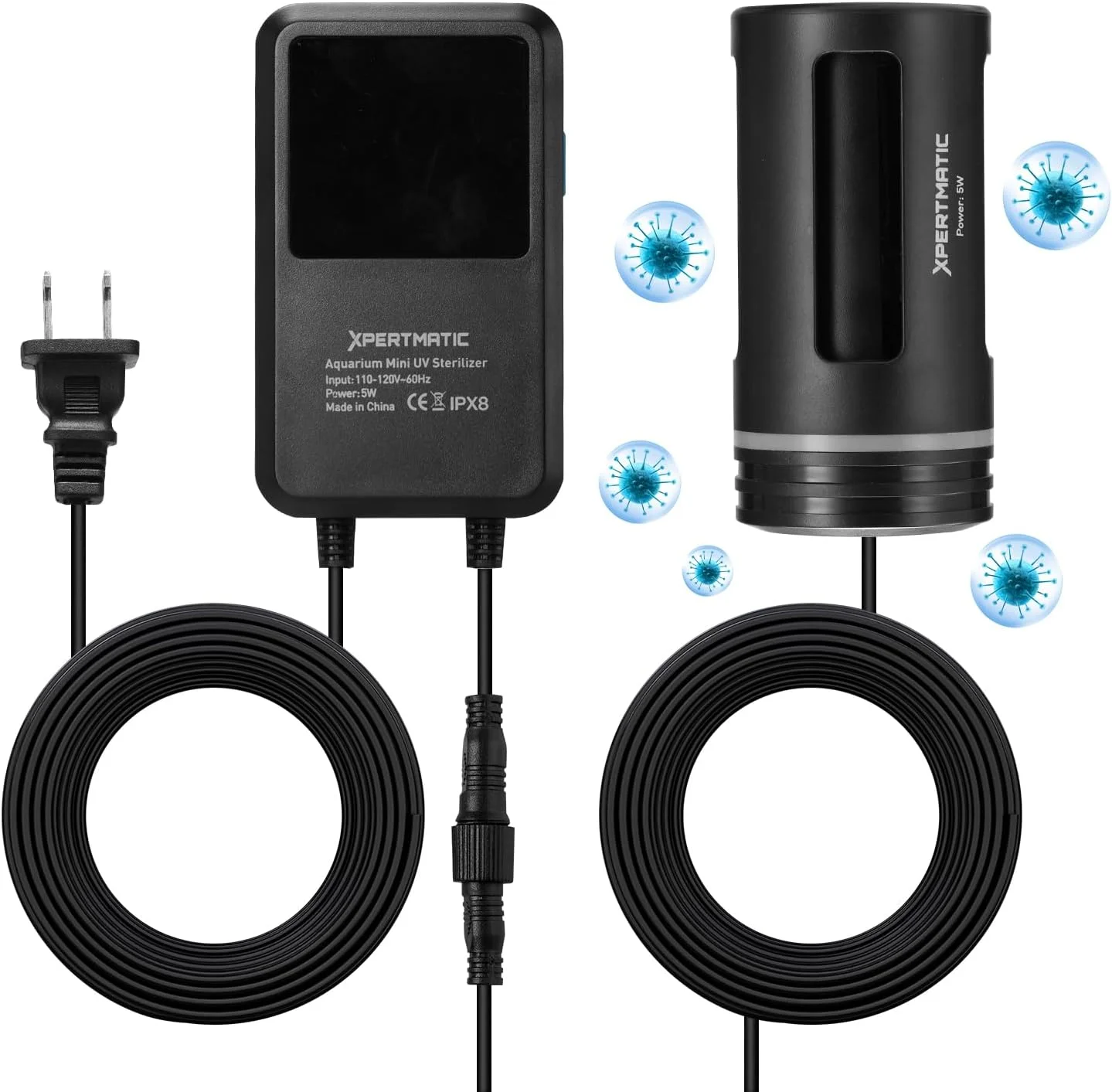 چراغ تمیز کننده آکواریوم XpertMatic SainSmart، چراغ غوطه ور 5 واتی با تایمر، لامپ تمیز کننده ضد آب برای تمیز کردن آب آکواریوم، شفاف کننده آب سبز برای مخزن ماهی، حوض، استخر شنا چراغ تمیز کننده آکواریوم XpertMatic SainSmart، چراغ غوطه ور 5 واتی با تایمر، لامپ تمیز کننده ضد آب برای تمیز کردن آب آکواریوم، شفاف کننده آب سبز برای مخزن ماهی، حوض، استخر شنا