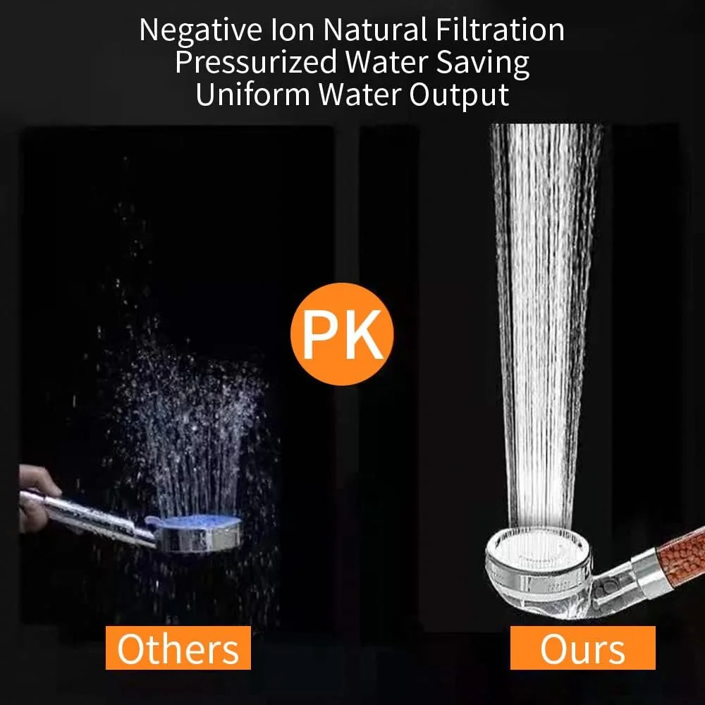 سردوش فیلتراسیون فشار قوی با شلنگ و پایه استیل، سردوش دستی صرفه جویی در آب برای پوست و موی خشک