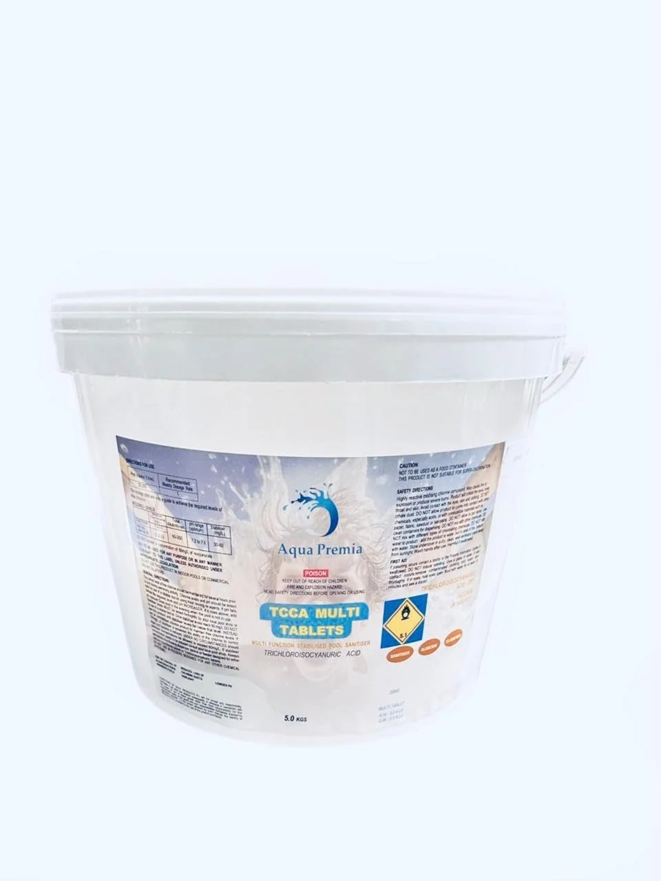 قرص های چند منظوره TCCA، سطل 5 کیلوگرمی، آکوا پرمیا قرص های چند منظوره TCCA، سطل 5 کیلوگرمی، آکوا پرمیا